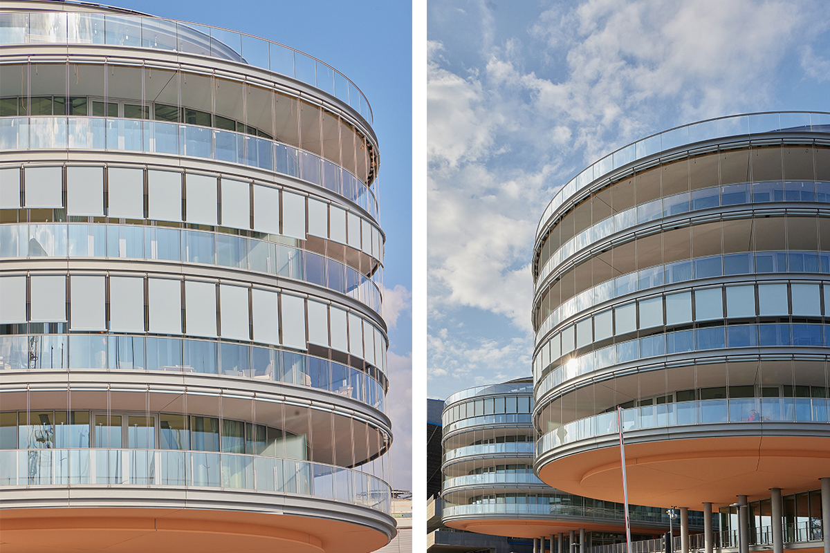 Schermature solari Resstende integrate nella facciata degli edifici progettati da Resstende